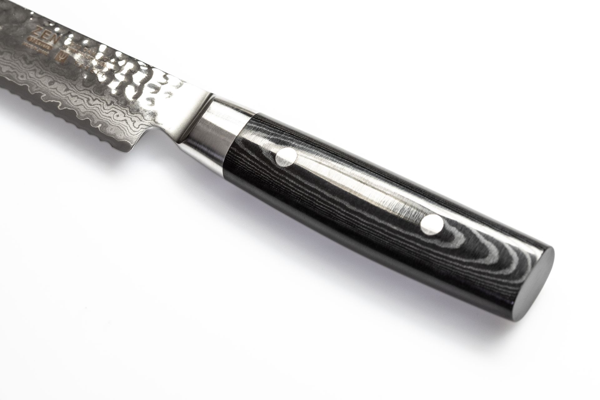 Yaxell Zen Brotmesser mit Wellenschliff 23 cm HP-Y-35508 mit Hammerschlag Profi Kochmesser – Bild 7